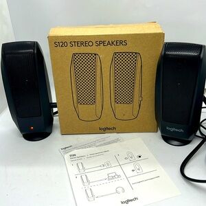 Logitech S120 Stereo Bookshelf Speakers NIB